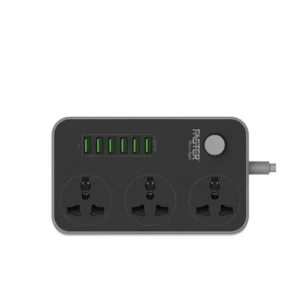 Faster FUS-630 3 Power Socket And 6 USB Auto Max Black