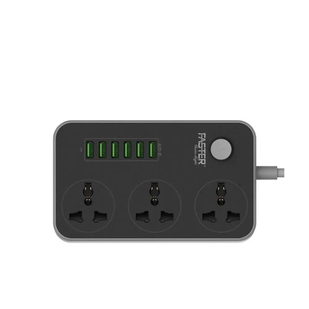 Faster FUS-630 3 Power Socket And 6 USB Auto Max Black