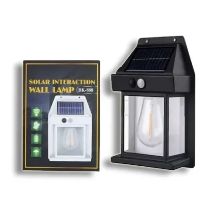 BK-888 Mini Waterproof Solar Interaction Wall Lamp With Motion Sensor Security Light, Featuring 3 Lighting Levels