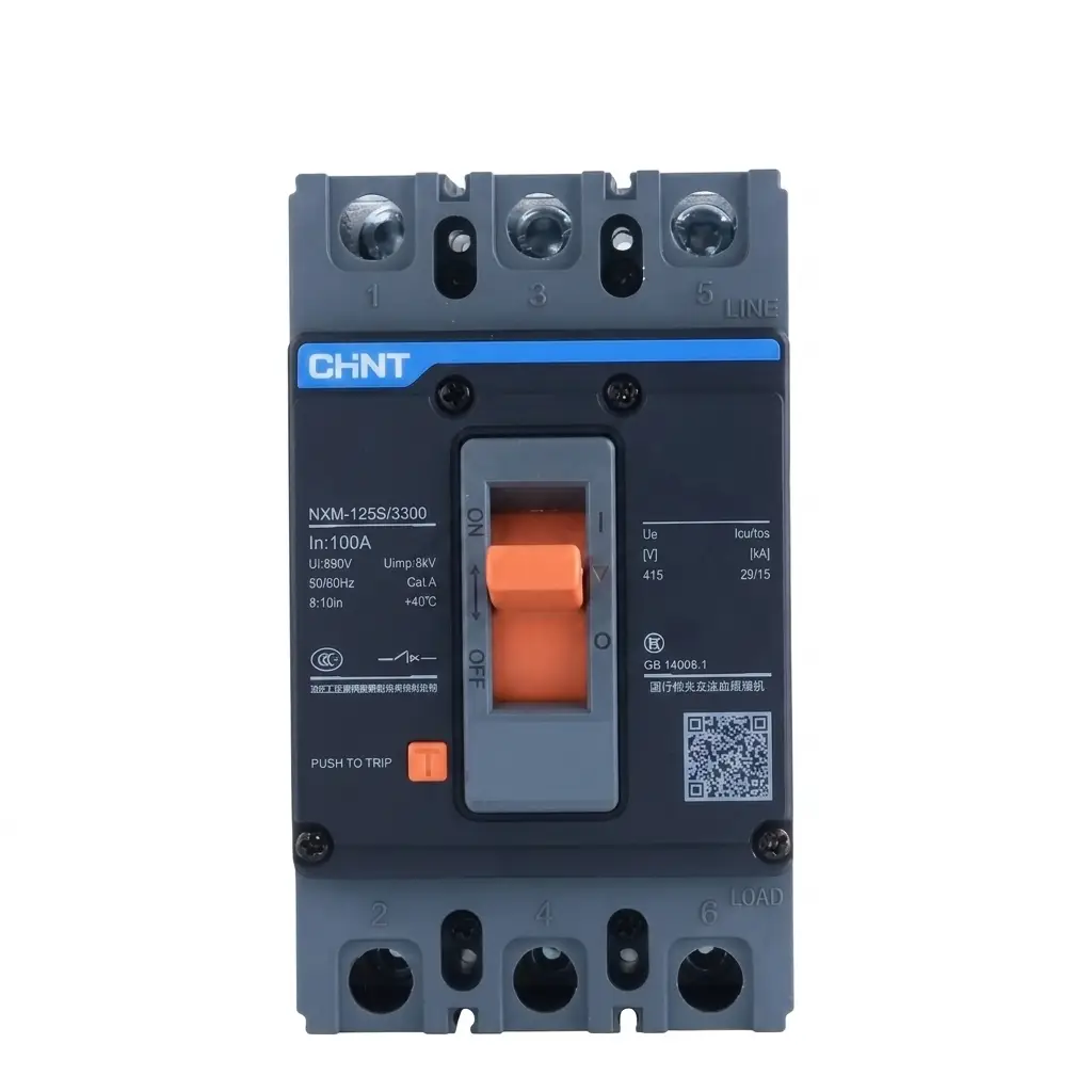 CHINT 3P AC 100A MCCB Three Phase 3 Pole Circuit Breaker Overload & Short Circuit Protection CHINT 3P AC 100A MCCB Three Phase 3 Pole Circuit Breaker Overload & Short Circuit Protection