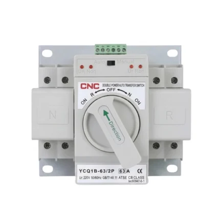 CNC YCQ1B 63 2P 63A 230V Dual Power Automatic Transfer Switch ATS Reliable 2 Pole Heavy Duty Power Backup