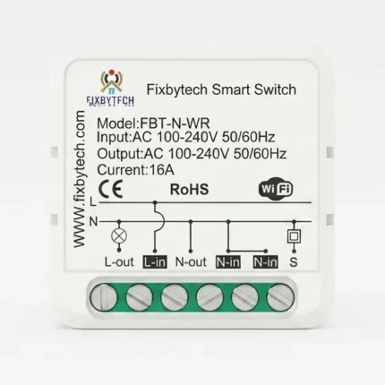 FBT N WR Mini Smart Switch 16A 1 Gang Works with Smart Life App Alexa Google Home