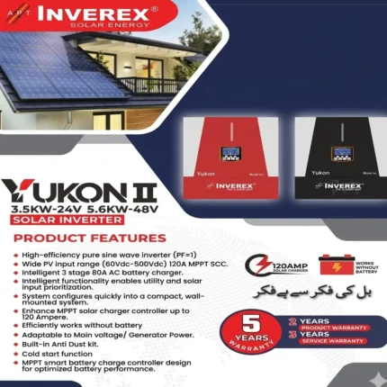 INVEREX YUKON 3.5KW and 5.6KW MPPT HYBRID SOLAR INVERTER