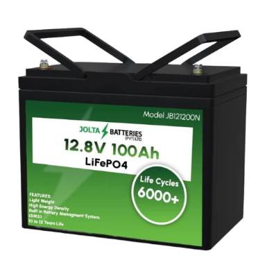 Jolta JB121200N 12.8V 100Ah 1.28kWh LiFePO4 Lithium Battery 6000+ Cycles