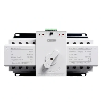 KAEL KAQ1 125_4P 125A Motorized 4P AC Three Phase Din Rail 220V Dual Power Automatic Transfer Switch ATS