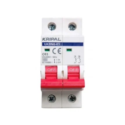 Kripal UKBN6 63 2 Pole 63A AC Miniature Circuit Breaker MCB