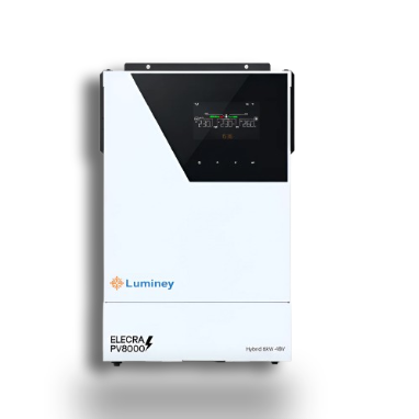 Luminey Elecra 6kW Hybrid Solar Inverter with PV 8000 48V Dual Output Touch LCD Display