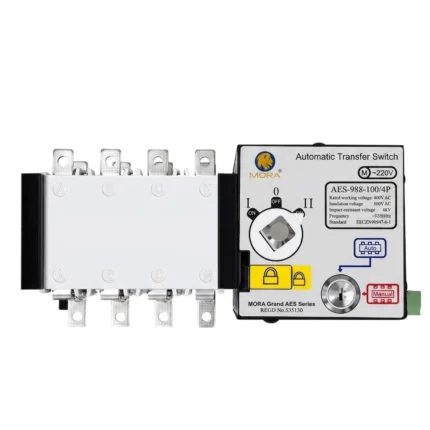 Mora AES 988 100_4P Handle Type 100A 4P AC Three Phase Dual Power Automatic Transfer Switch ATS