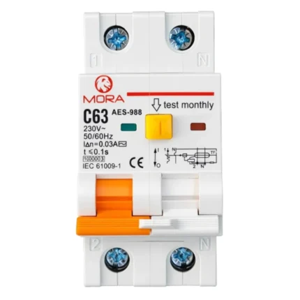 Mora RCBO 63A Residual Current Circuit breaker with Current Leakage protection