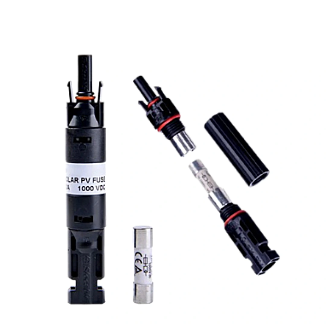 Slocable 1000V DC Inline MC4 Fuse Connector With Buitin 25A Replaceable Fuse