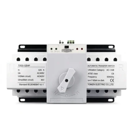 TOMZN TOQ3 4P 63A & 125A AC Three Phase Din Rail 220V Dual Power Automatic Transfer Switch ATS