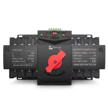 TOMZN TOQ3 4P 63A DC 4 Pole Din Rail Dual Power Automatic Transfer Switch ATS