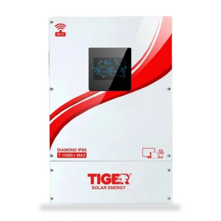 Tiger T 11000+ Diamond Series 8kW Hybrid solar Inverter With 11000W PV Built in WiFi Dual Output RGB Lights Touch Display IP66