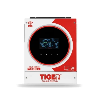 Tiger T 5500+ Gold Series 4kW Hybrid Solar Inverter With 5500W PV Built in WiFi Dual Output RGB Lights Touch Display