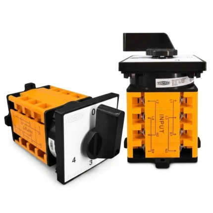 Tomzn 4 Line 75A Phase and Neutral Selector Switch Rotary Change Over for 4 Meters