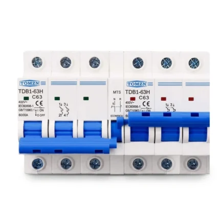 Tomzn AC 3P+3P MTS Dual power Manual transfer switch Circuit breaker MCB Change Over