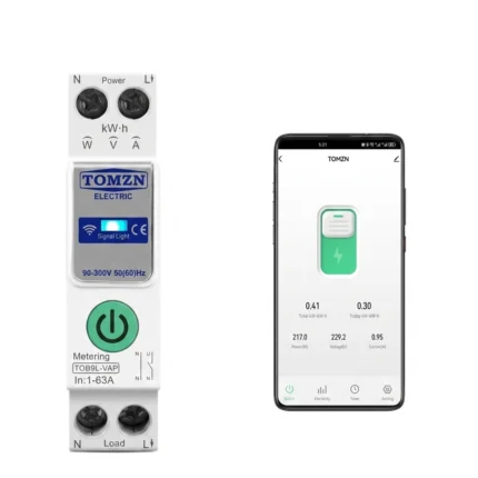 Tomzn TOB9S VAP 8in1 63A WIFI Smart Switch with monitoring and Protection, TOMZN wifi breaker full function