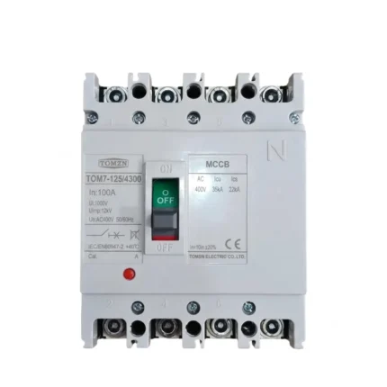 Tomzn TOM7 125_4300 100A 4P MCCB Breaker Three Phase Disconnector Switch 100A
