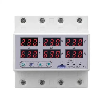 Tomzn TOVPD3 VA 3Phase 4 Pole Voltage and Current Protector